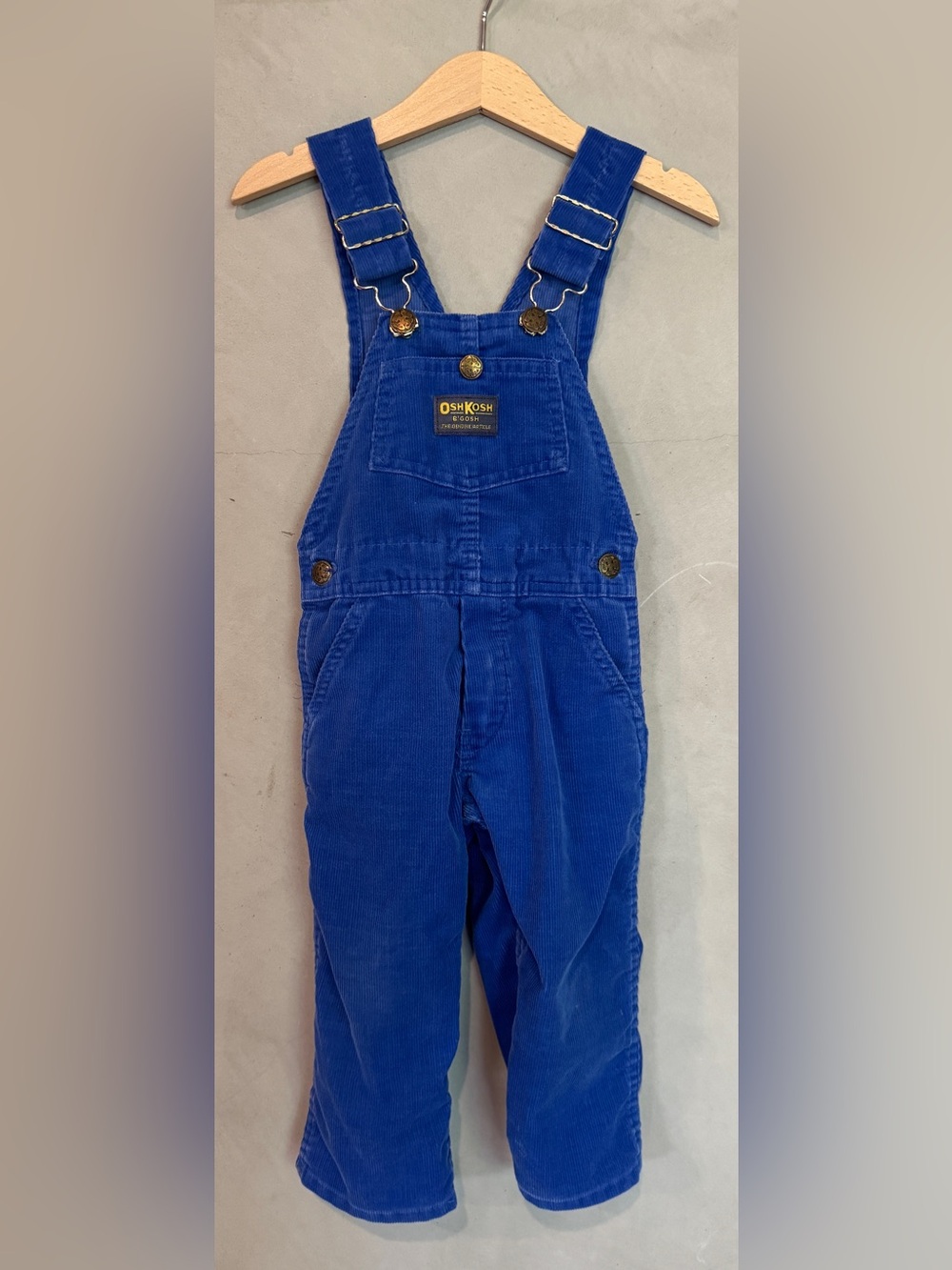 Vintage Oshkosh corduroy overalls 2T royal blue